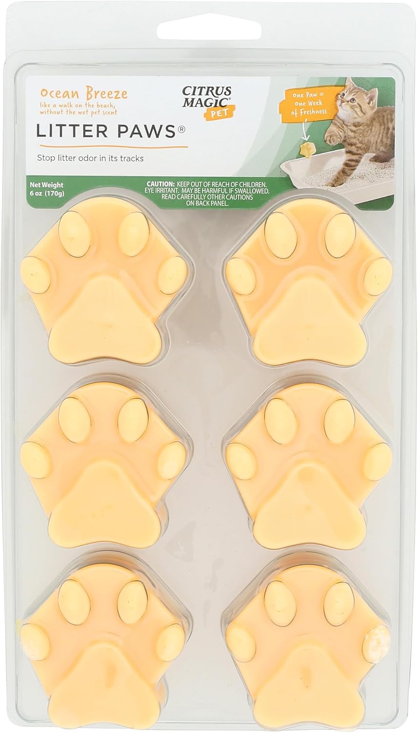 Citrus Magic Pet Odor Control Paws for Litter Boxes - Ocean / 6 Count (Pack of 1)