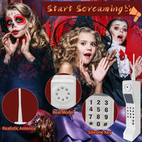 TOTITOM retro brick cell phone prop in pink with printed keys and antenna - view 16