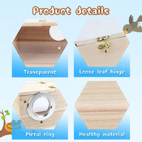 Parakeet Nesting Box, Wooden Parrot Nest Breeding Box with Perch - Horizontal Breeding Box / L - image 3
