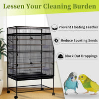Bird Cage Seed Catcher, Large Bird Cage Cover - Black - image 4