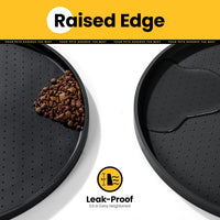 Conlun Dog Food Mat,1/2 Inch Raised Edges Cat Feeding Mat for Spill Containment,BPA-Free Silicone - 24"L x 24"W / Black - image 2