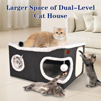 Extra Large Cat Beds for Indoor Cats - Dark Grey / Extra Large - image 4