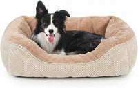 Medium Dog Beds for Medium Dogs Washable - M (30"x24"x9") / Beige