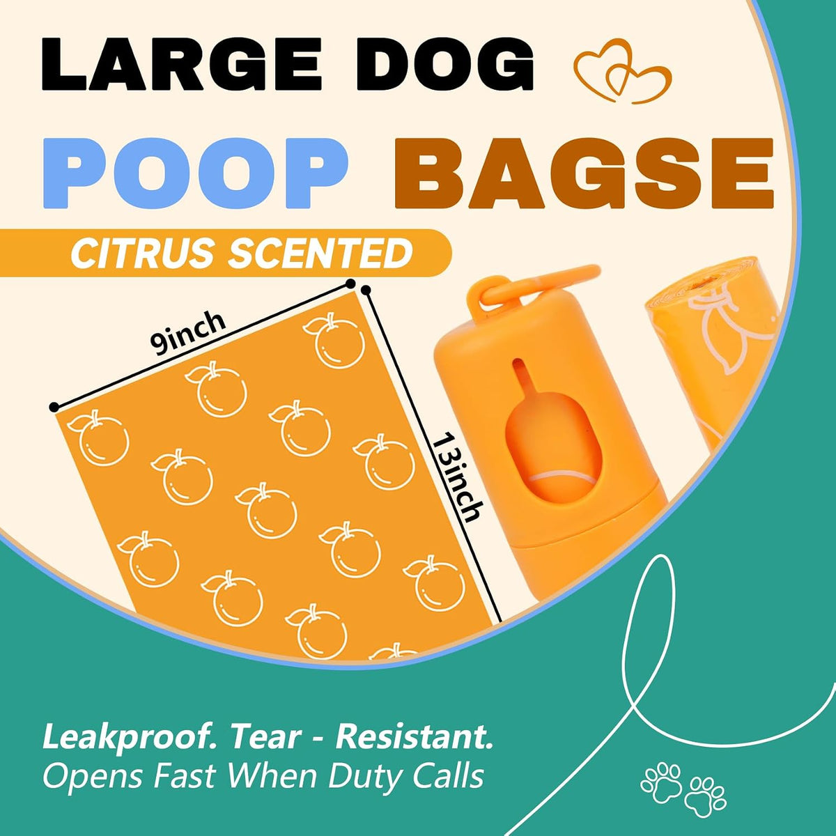 Cherry Blossom Scented Dog Poop Bags, 42 Rolls 630 counts - orange / 630 Count (Pack of 1) - image 2