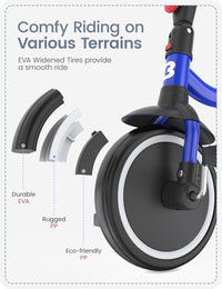 besrey Toddler Tricycle with Bell - Blue - image 4