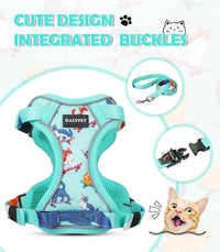 Cat Harness and Leash Set[MAX Safety 4th-Gen] Cute Escape Proof Vest - H603 Pro Purrfect Green / X-Small (4-6lb) - image 3