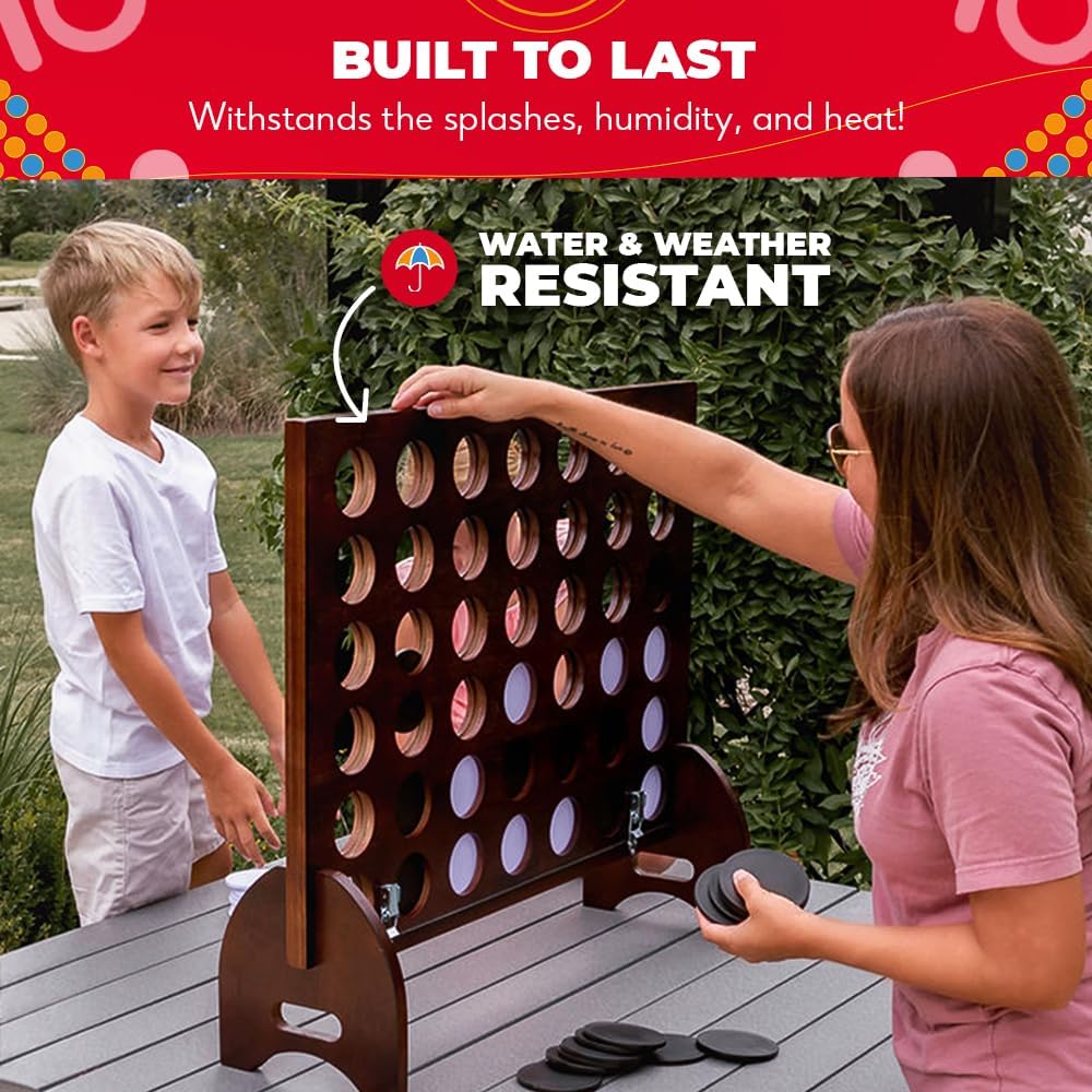 Swooc - Giant Four in a Row with Carrying Case & 60% Quieter Design - Giant Game Outdoor for Adults - 3ft x 2ft - image 4