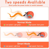 Interactive Cat Toy Ball - Automatic Interactive Cat Toys for Indoor Cats with 3 Tails, 2 Speeds - 2 Pack Orange - image 4