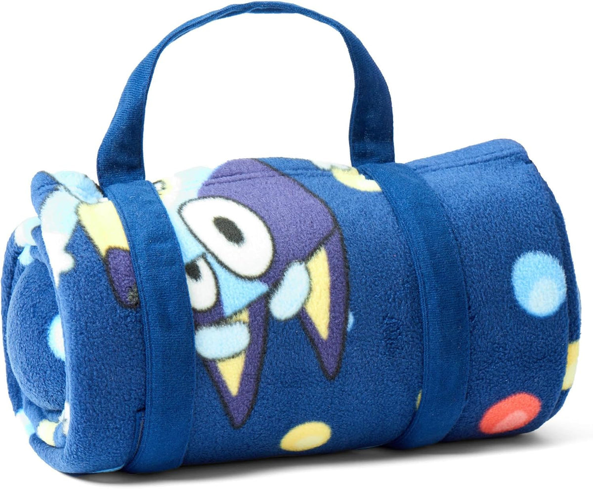 ROLLEE POLLEE Nap Sac Roll Up Napping Blanket with Attached Pillow - Hooray Bluey - image 2