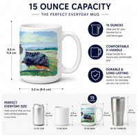 Collie Ceramic Coffee Mug 15 oz Decorative Large C Handle Mug Cup for Tea, Cocoa Hot Chocolate