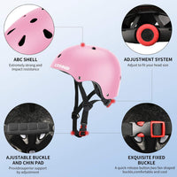 Kids Bike Skateboard Helmet Pad Set - M(20.5"-22"/ 8 -14years) / Pink - image 3