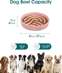 vancasso Slow Feeder Dog Bowl - Pink / 1.5 Cups - image 3