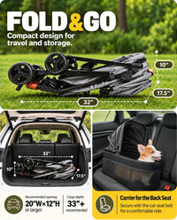Zoosky 3 in 1 Dog Stroller - 3 in 1 Black / 3 in 1 - image 4