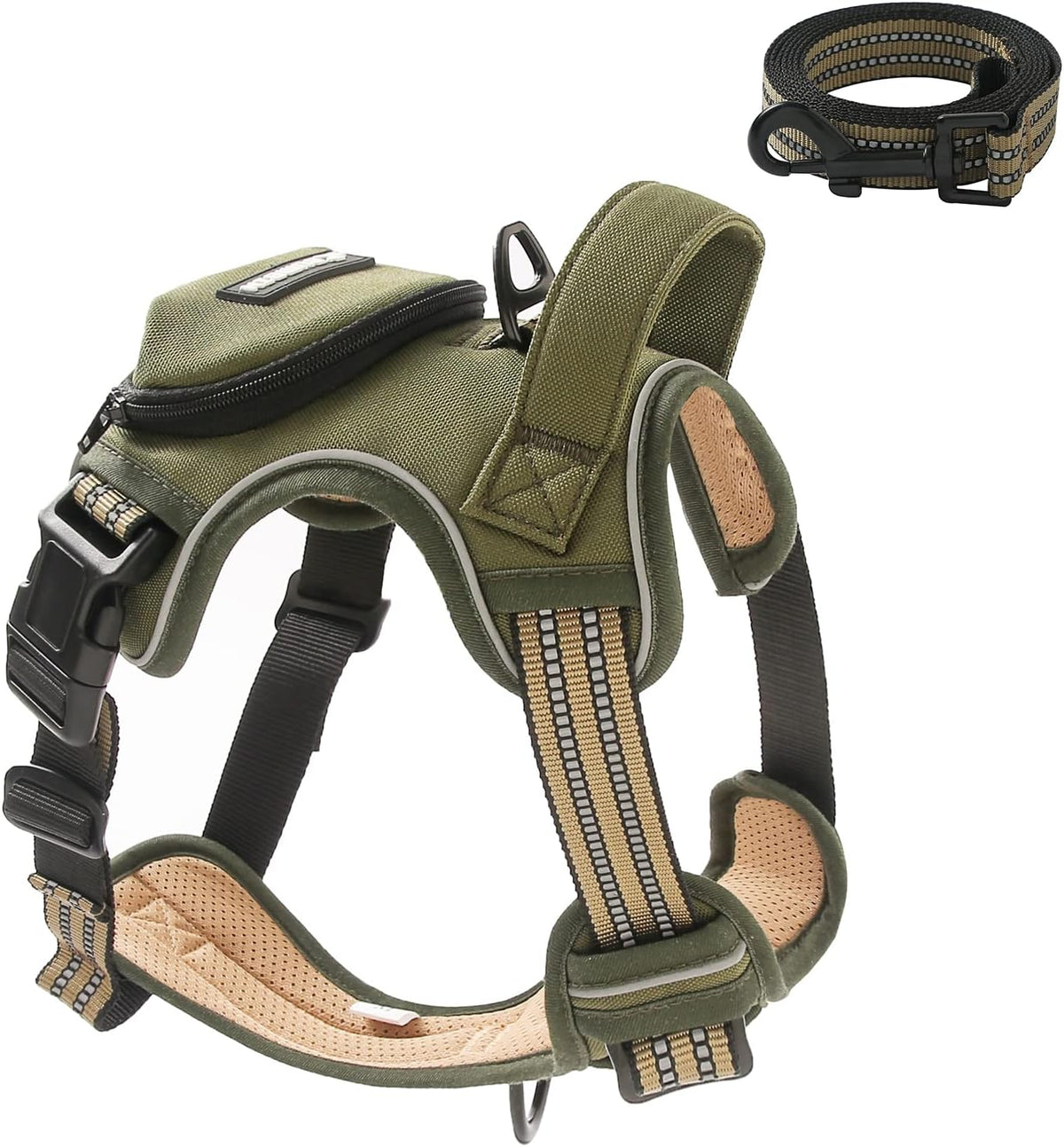 No Pull Dog Harness for Medium Dogs - Army Green / XL