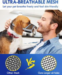 Dog Muzzle, Soft Air Mesh Muzzles for Large Sized Dogs - Grey / XL - image 2