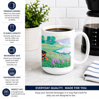 Rottweiler Ceramic Coffee Mug 15 oz Decorative Large C Handle Mug Cup for Tea, Cocoa Hot Chocolate