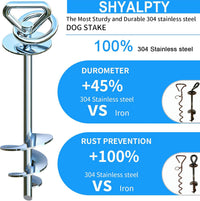 Dog Tie Out Cable and Stake for Camping - dog stake+30ft cable - image 2
