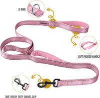 OneTigris No-Pull Dog Leash with Handle for Medium Large Dogs – Essentials for Dogs - Pink / 4FT - image 2