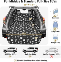 SUV Cargo Liner for Dogs - Trunk Cover for SUV with Bumper Flap Protector – Essentials for Dogs - Paw Print / Standard: 55" x 91" - image 2