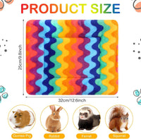 Haull 4 Pcs Waterproof Guinea Pig Bedding Mat, 13 x 10 - Rainbow / 13 x 10 Inch - image 2