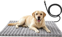 Pet Heating Pad for Cats Dogs Electric Heated Bed Waterproof Warming - Stripe Grey / Medium:15.7x27.6in