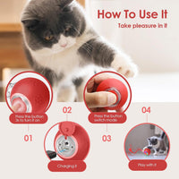 Interactive Cat Ball Toy, Motion Activated, RGB Lighting - Red - image 4