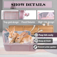 kathson Guinea Pig Litter Box, Bunny Potty Training - Plastic-Pink - image 3