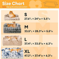 FUNNY FUZZY Pet Fluffy Fuzzy Calming Dog Couch Bed Sofa Protector Washable Pets Mat for Large Medium Small Dogs and Cats (Tie-dye Grey,37.4 × 33.46 × 6.3 in)