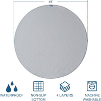 Washable Reusable Pee Pads for Dogs 2 Pack - 48" Round 2 Pack / Gray - image 3