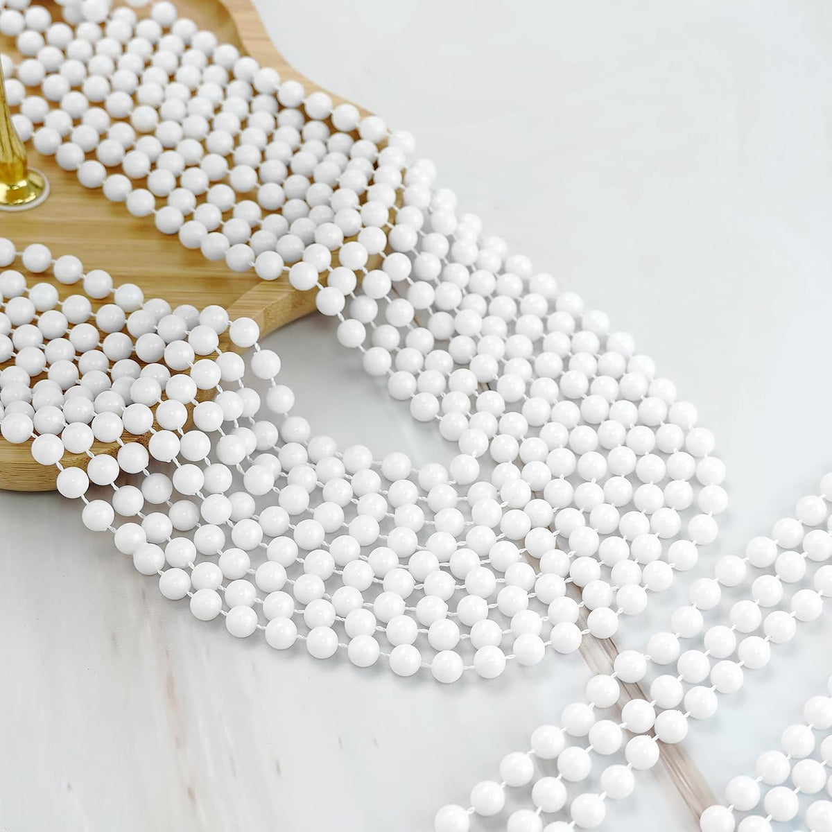 ZZYFGH 12 PCS Bead Necklace, 33'' Mardi Gras Beaded Necklaces – Fun for Kids & Family - White - image 4