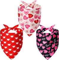 Fall Dog Bandanas Large 3PCS - red pink black / Small - image 2