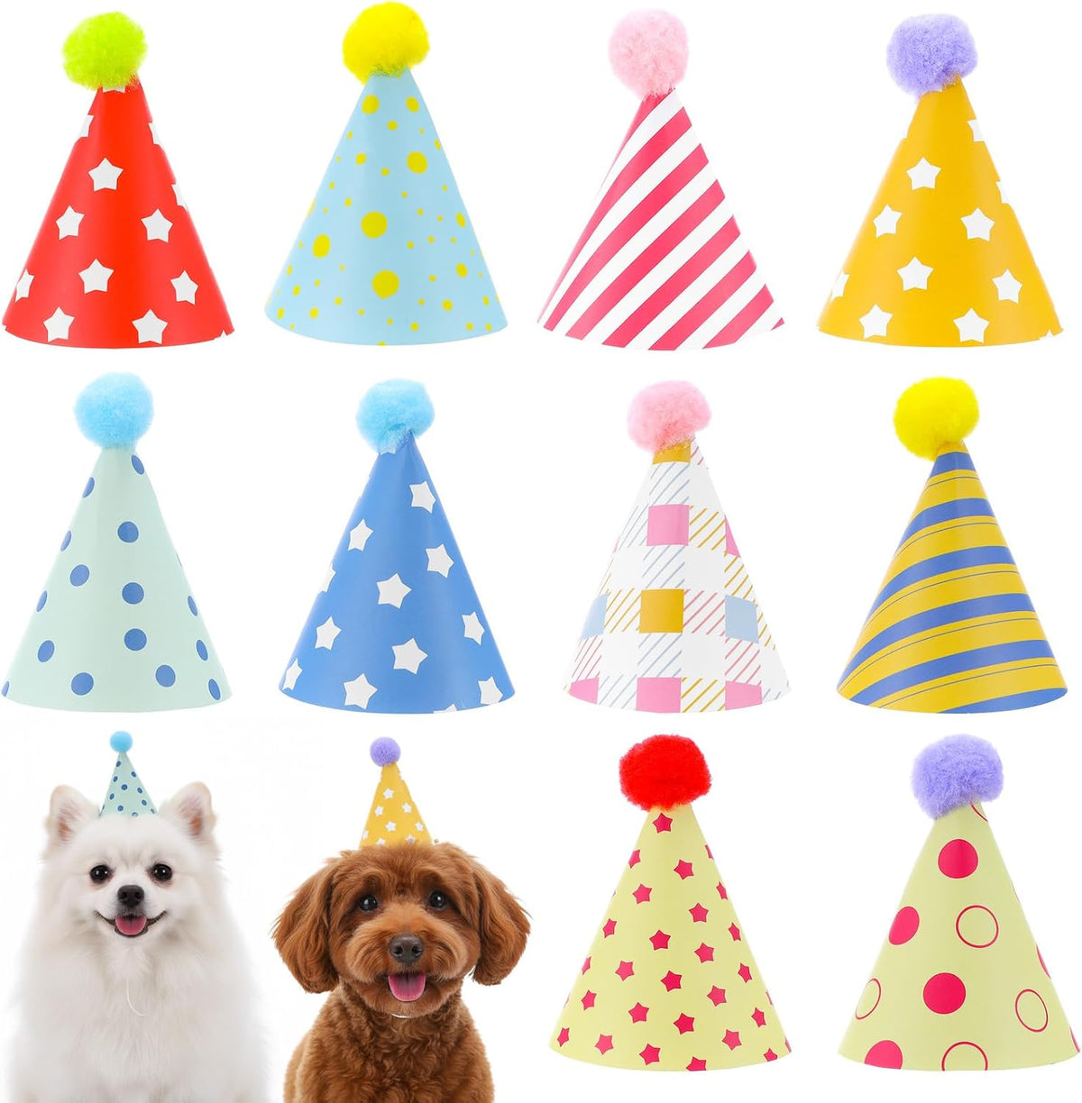 10pcs Colorful Mini Party Hats - Colorful Stars