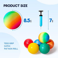 EVERICH TOY Playground Balls Kickball - Multicolor - Rainbow / 6 Pack - image 2