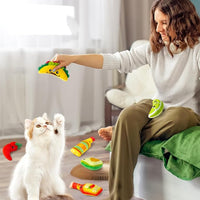 L1rabe Mexican Catnip Stuffed Toys - Hispanic Heritage Month 6Pcs Funny Cat Toys for Cat Lovers Gifts, Carnival Sause Avocado Indoor Kitten Chew Bite Kick Interactive Pet Supplies Kitten Birthday Gift