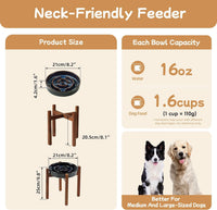 Raised Slow Feeder Dog Bowls, Elevated Dog Bowls Slow Feeder – Essentials for Dogs - 1 x Starry Sky + Stand - A / L- 8.2inch / 1.6 Cups - image 2