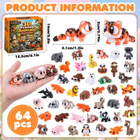 Celltestria 18PCS 3D Printed Skeleton Fidget Toys with Coffin Storage - 64Pcs 3D Animals - image 2