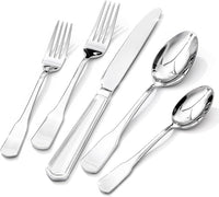 HIKAA Premium Silverware Set, Stainless Steel Flatware Set with Wide-Based Handles for Comfort & Durability, Forks & Spoons Cutlery Silverware Set (30PCS)