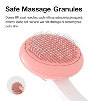Pet Grooming Self-Cleaning Slicker Brush for Cats & Dogs, Effortlessly Removes Tangles, Loose Undercoat and Mats (Pink, 2 Pack)