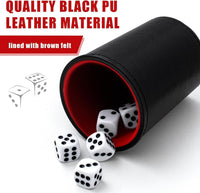 LoKii black and purple leather dice cups with felt lining and dot dice - view 24