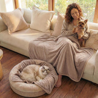 Luciphia Waterproof Pet Blanket - S (40" x28") / Khaki+white - image 4