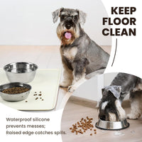 VIVAGLORY Pet Food Mat Flexmat Dog Bowl Mat, S - Ivory / S (18.9 x 11.8in) - image 2