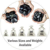 5 lbs Polished Black Pebbles for Indoor Plants, 0.8-1.2 Inch Decorative Black River Rocks for Plants Aquarium Planter Vase Fillers Landscaping and Garden Black Stones