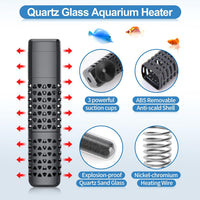 HiTauing Aquarium Heater, Upgraded 300W/500W Fish Tank Heater with Intelligent Leaving Water - 100W for 10-20 Gallon - image 3