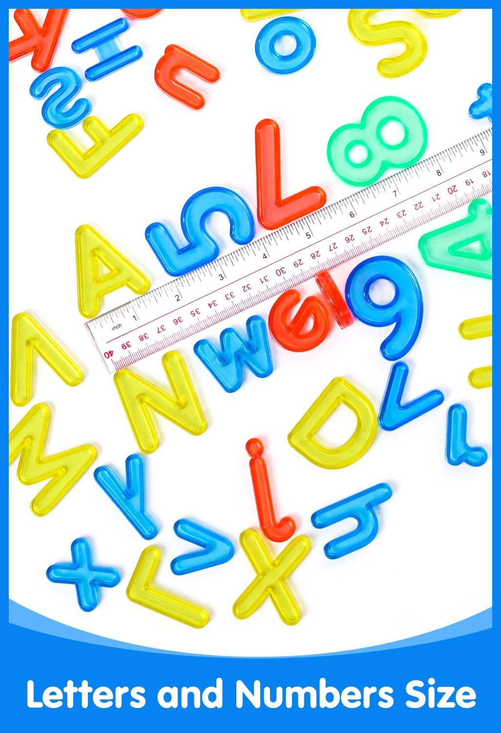 Odoorgames 78 translucent lowercase letters in 6 colors glowing on a light table - view 6