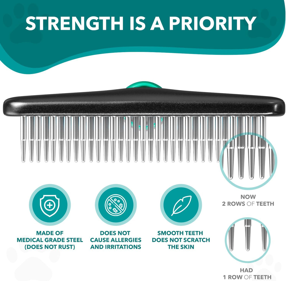 DOGI Deshedding Brush, Undercoat Rake for Dogs, Cats, Matted - Green - image 4