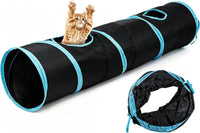 iCAGY Cat Tunnel for Indoor Cats Kittens Rabbits - Black / Single Tunnel