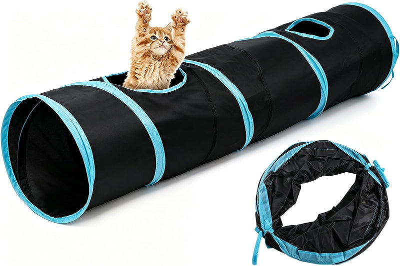 iCAGY Cat Tunnel for Indoor Cats Kittens Rabbits - Black / Single Tunnel