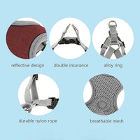 Dog Harness with Leash Set, No Pull Adjustable Step in Pet Vest – Essentials for Dogs - Red / Medium - image 2
