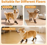 Double Sides Non-Slip Dog Socks to Prevent Licking Paws - Strong Traction for Paw Protector, Senior Dogs, Hardwood Floors, Dog Booties with Grippers - X-Large