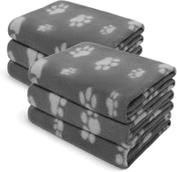LINENLUX Fleece Dog Blankets 6-Pack - Grey / 31x24 inch (Pack of 6)